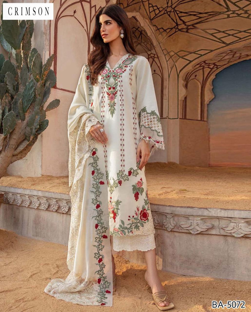 CRIMSON EMBROIDED LAWN 3PC
