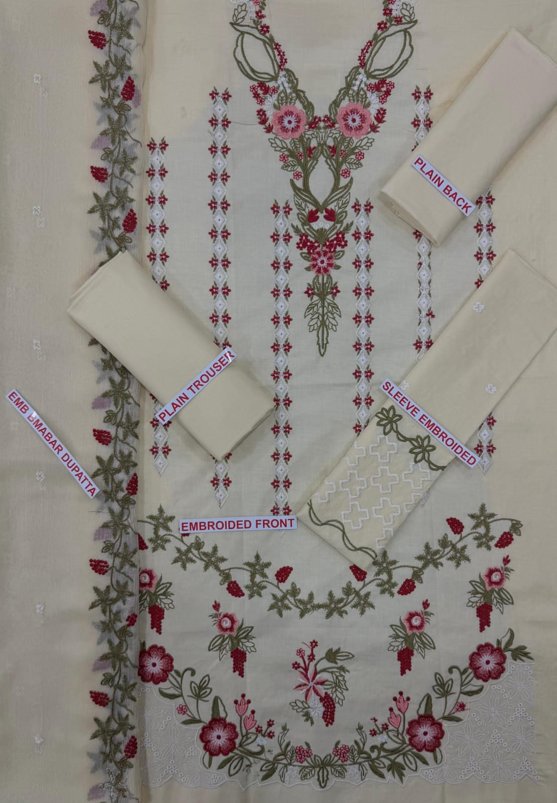 CRIMSON EMBROIDED LAWN 3PC