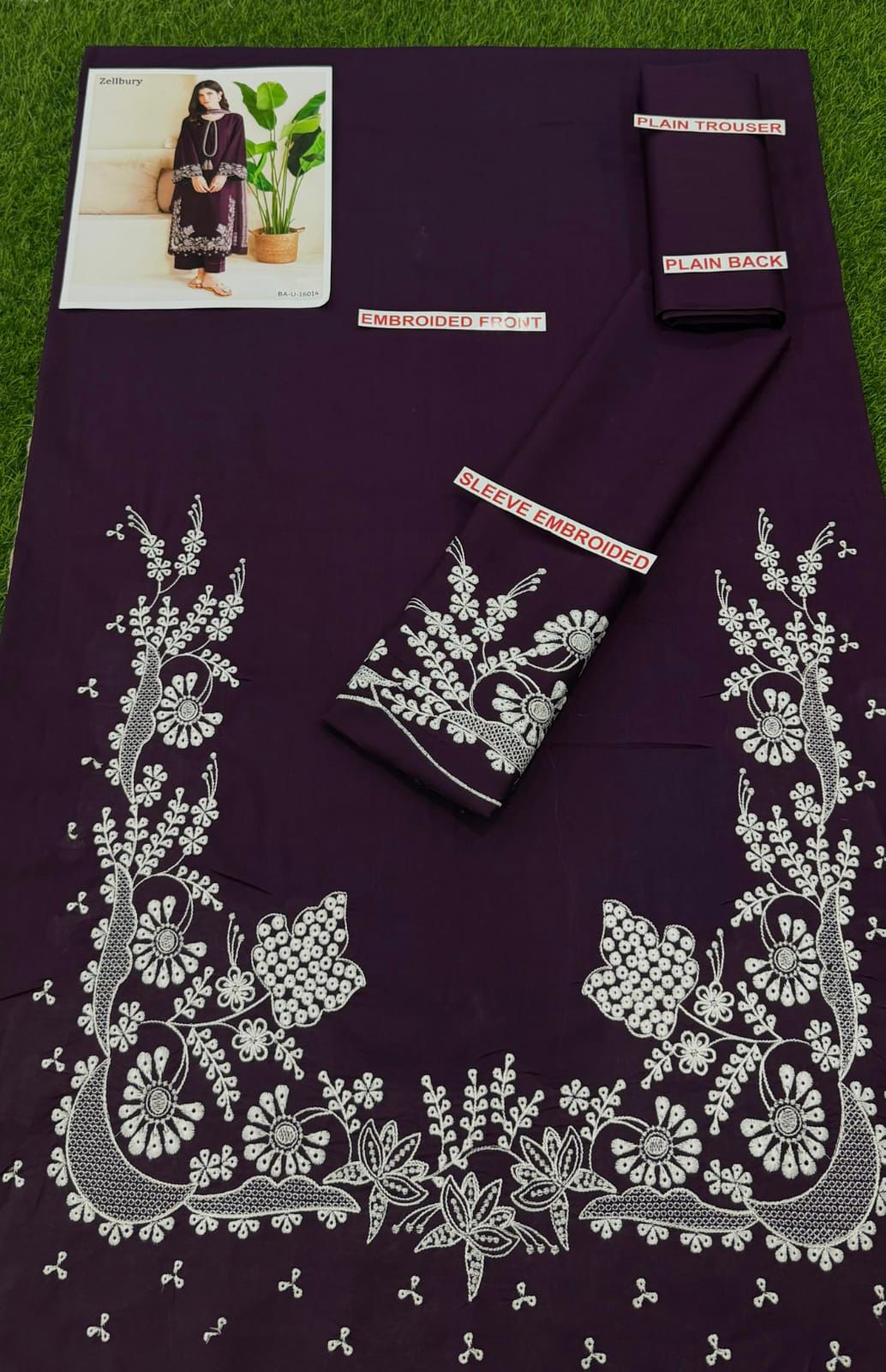 ZELLBURY EMBROIDED LAWN 2PC
