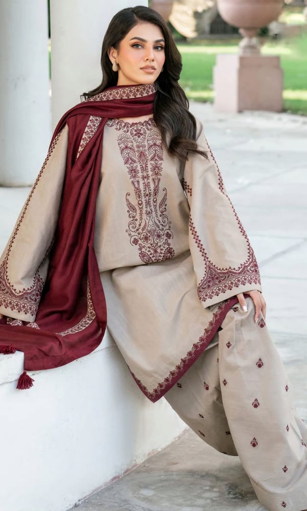 BAROQUE EMBROIDED LAWN 3PC