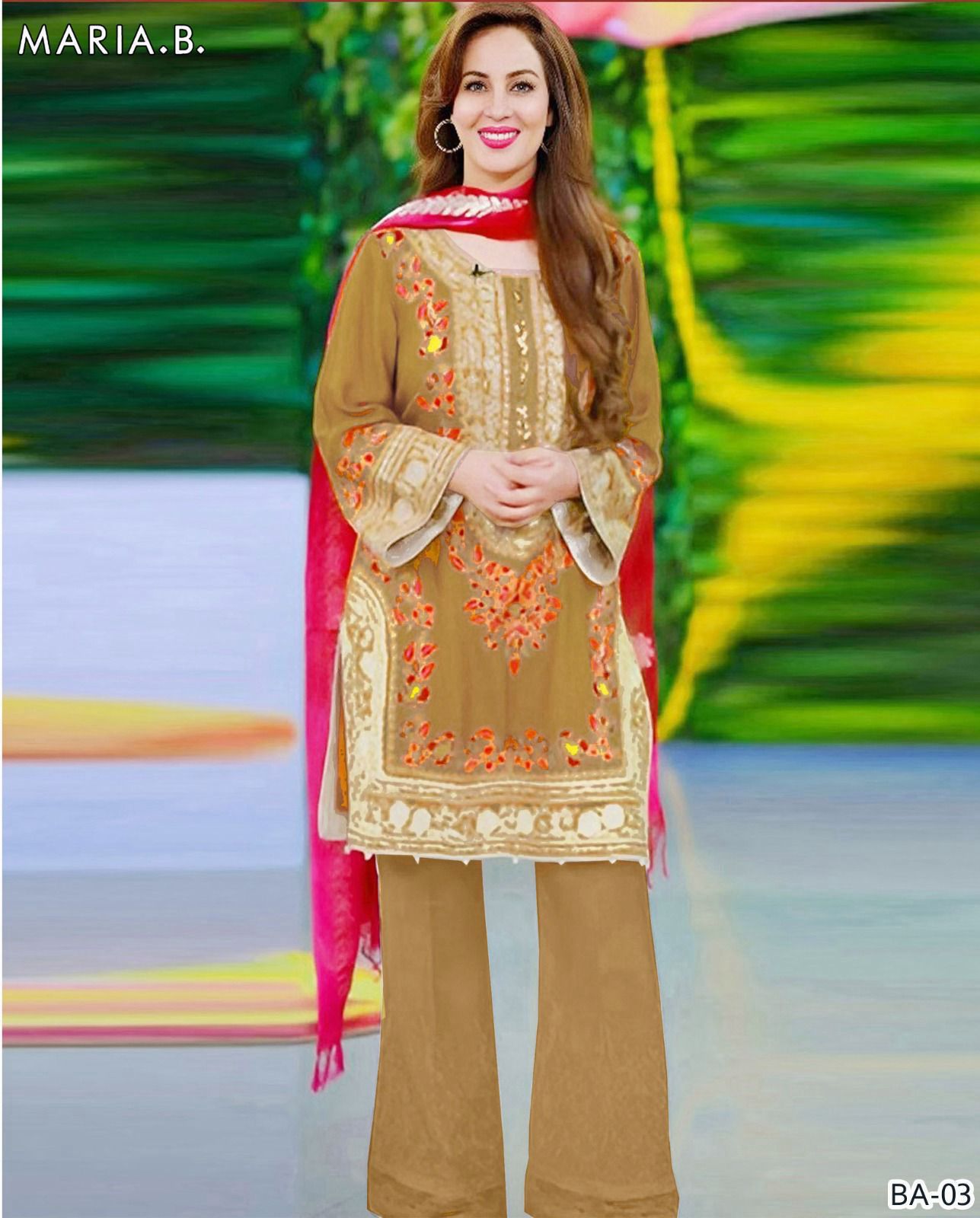 MARIA.B EMBROIDED LAWN 2PC