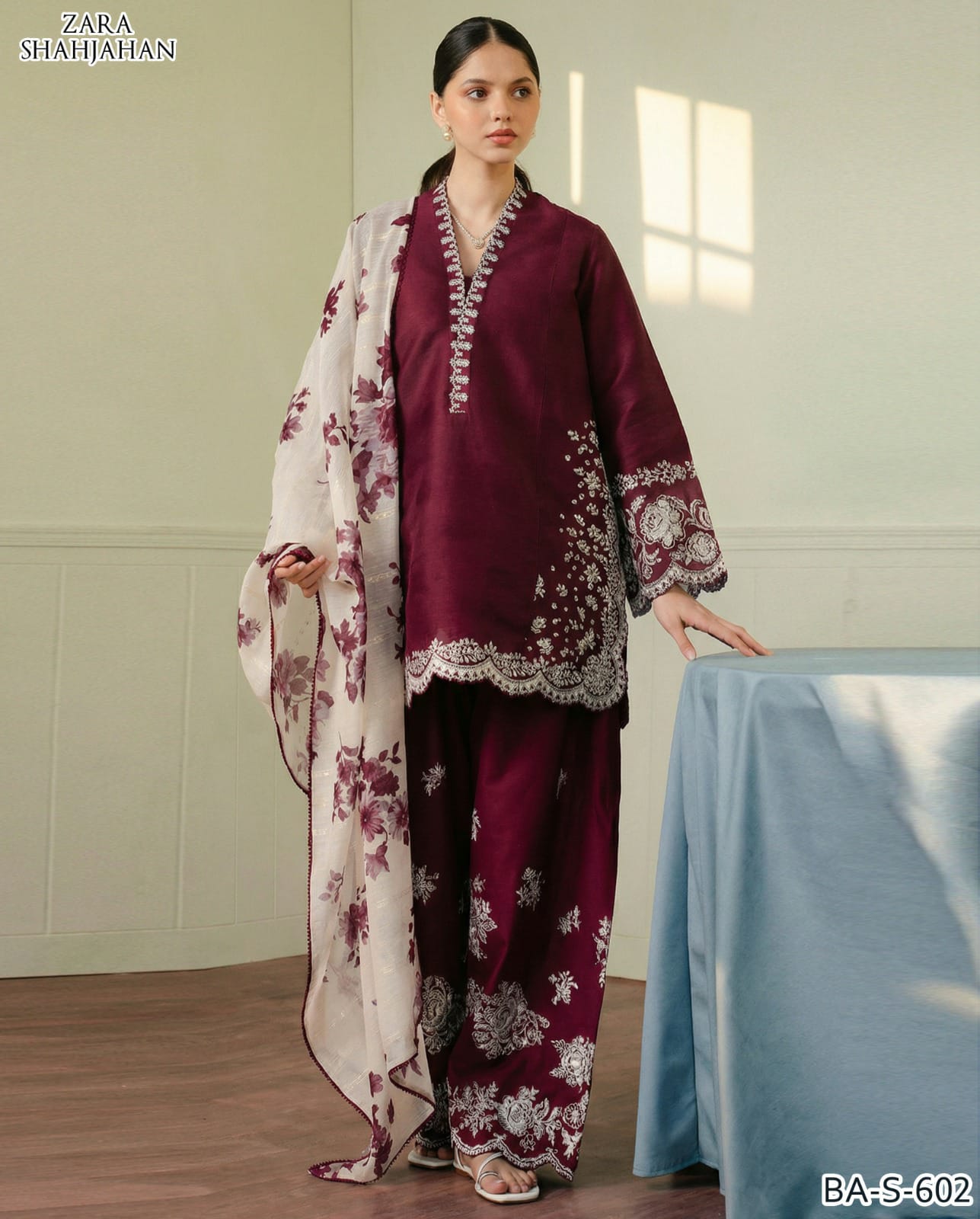 ZARA SHAHJAHAN EMBROIDED LAWN 3PC