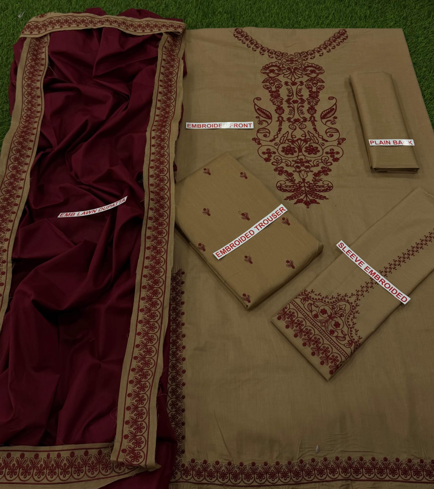 BAROQUE EMBROIDED LAWN 3PC