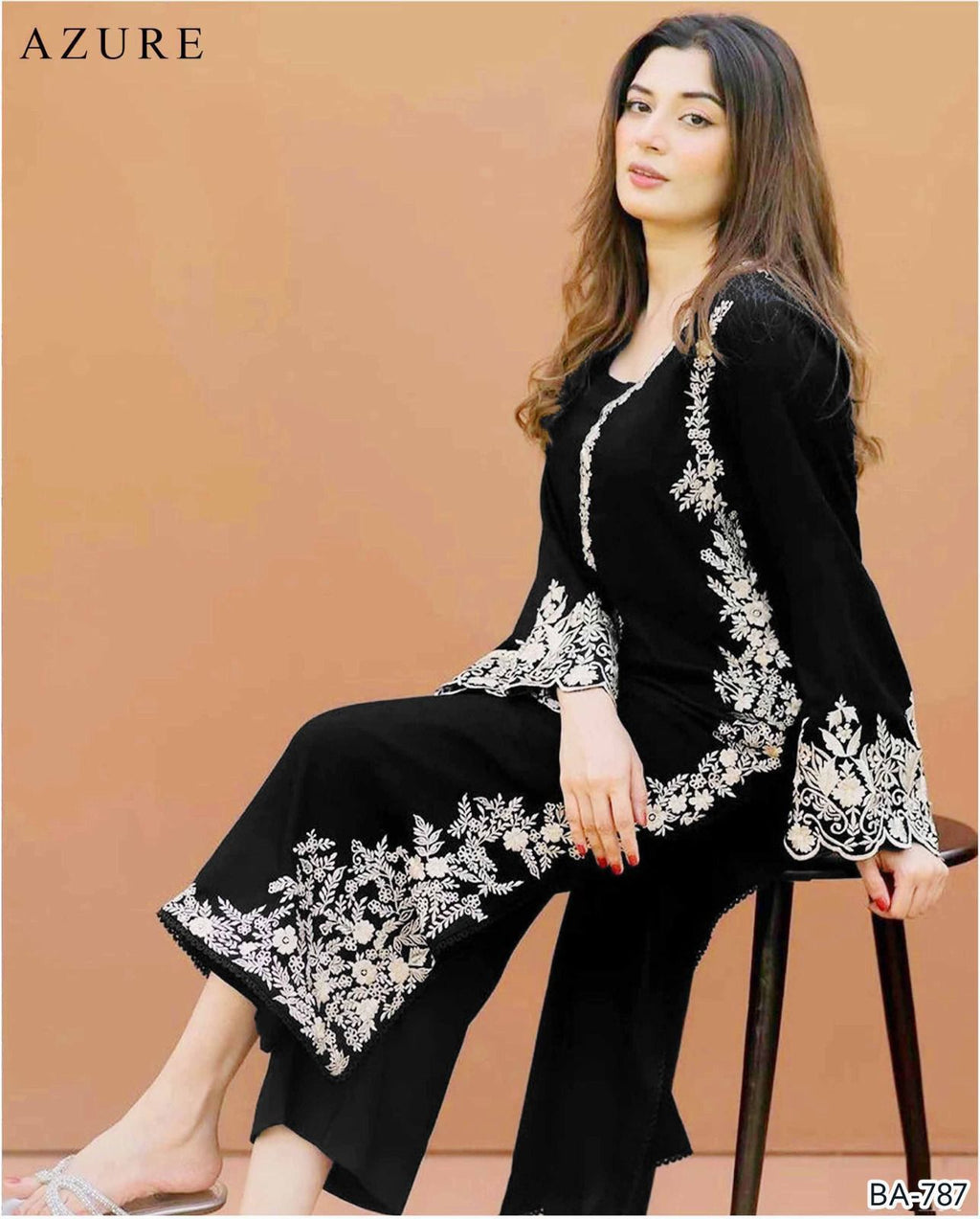 AZURE EMBROIDED LAWN 2PC