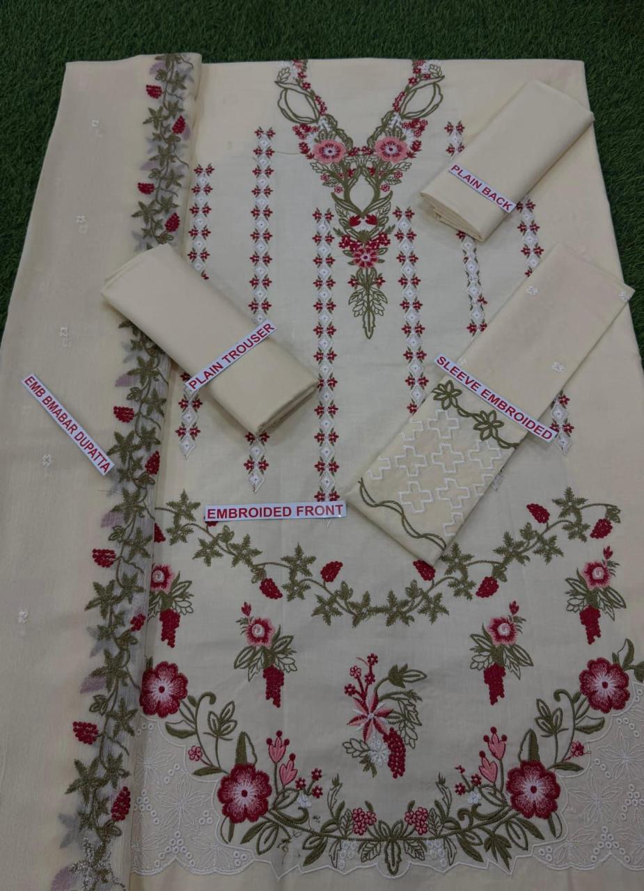 CRIMSON EMBROIDED LAWN 3PC