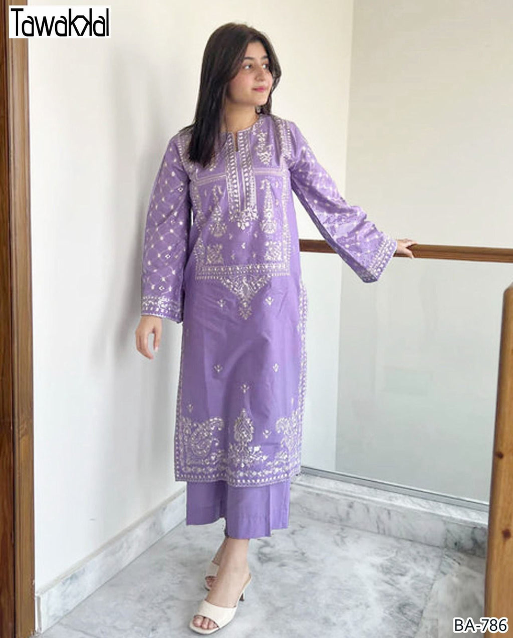 TAWAKAL EMBROIDED LAWN 2PC