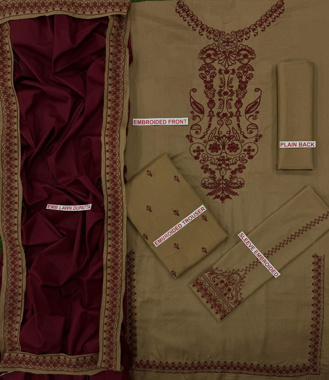 BAROQUE EMBROIDED LAWN 3PC