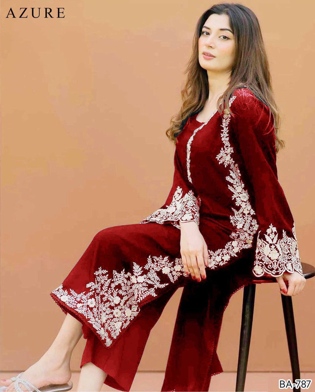 AZURE EMBROIDED LAWN 2PC