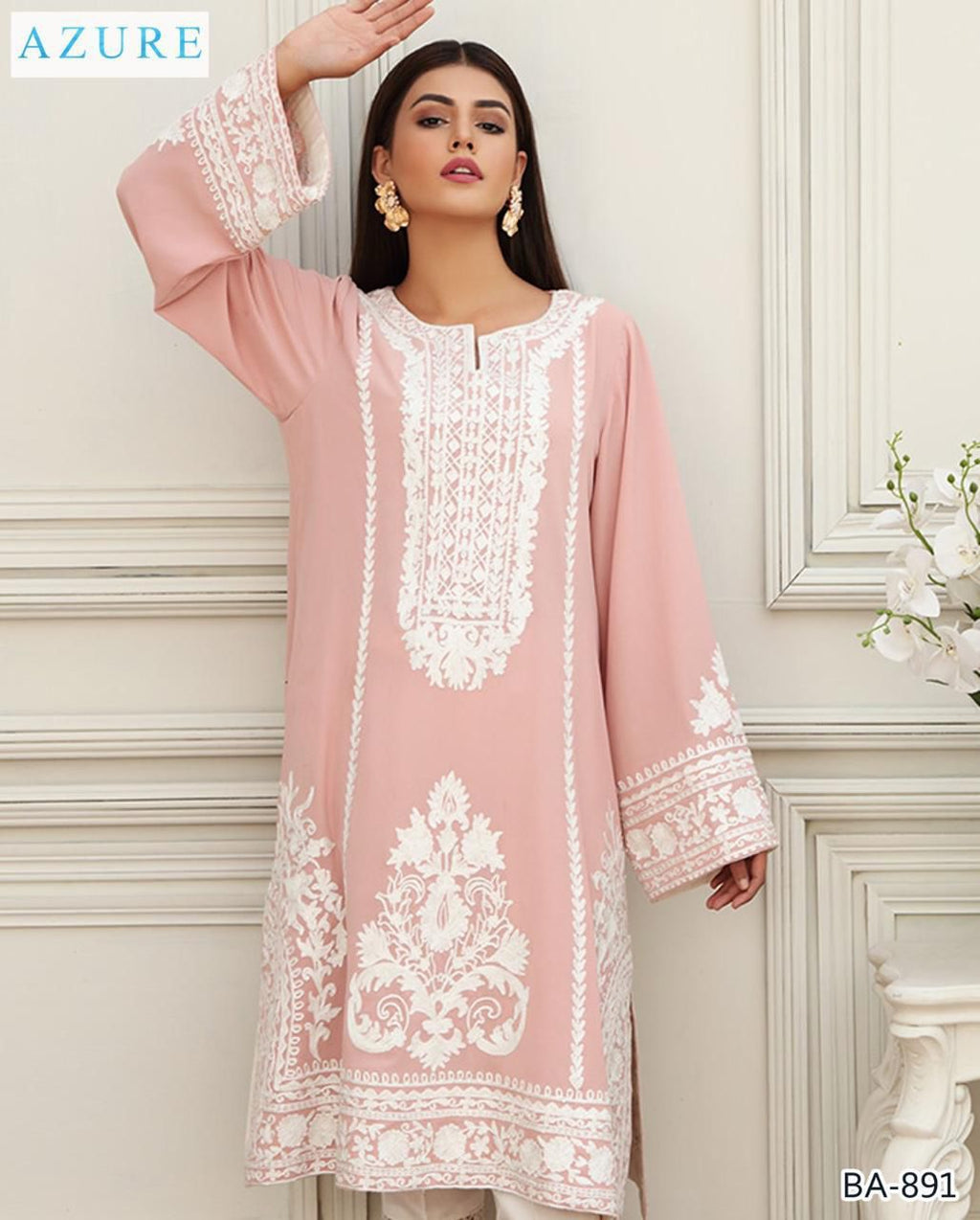 AZURE EMBROIDED LAWN 2PC