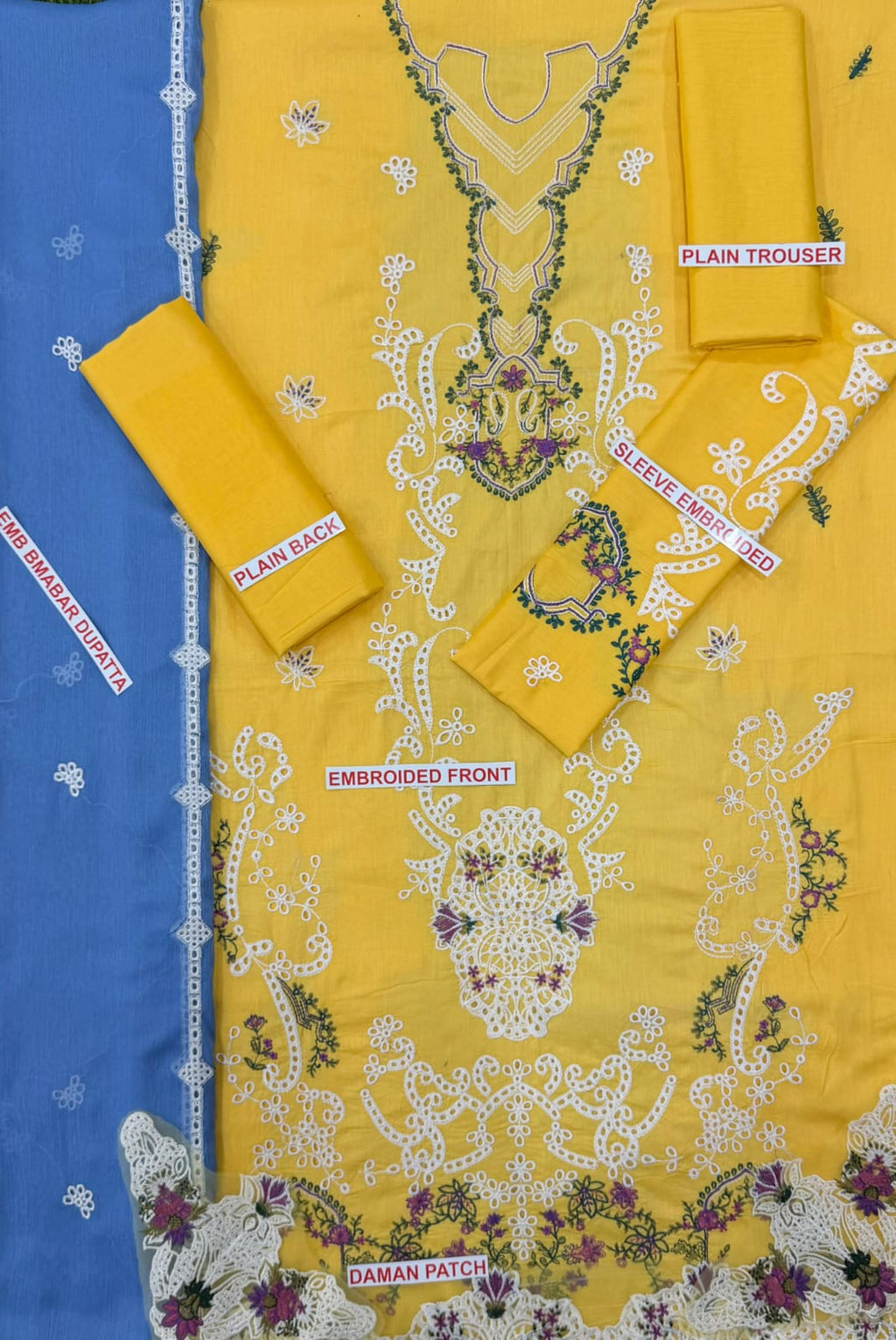 QALAMKAR EMBROIDED LAWN 3PC