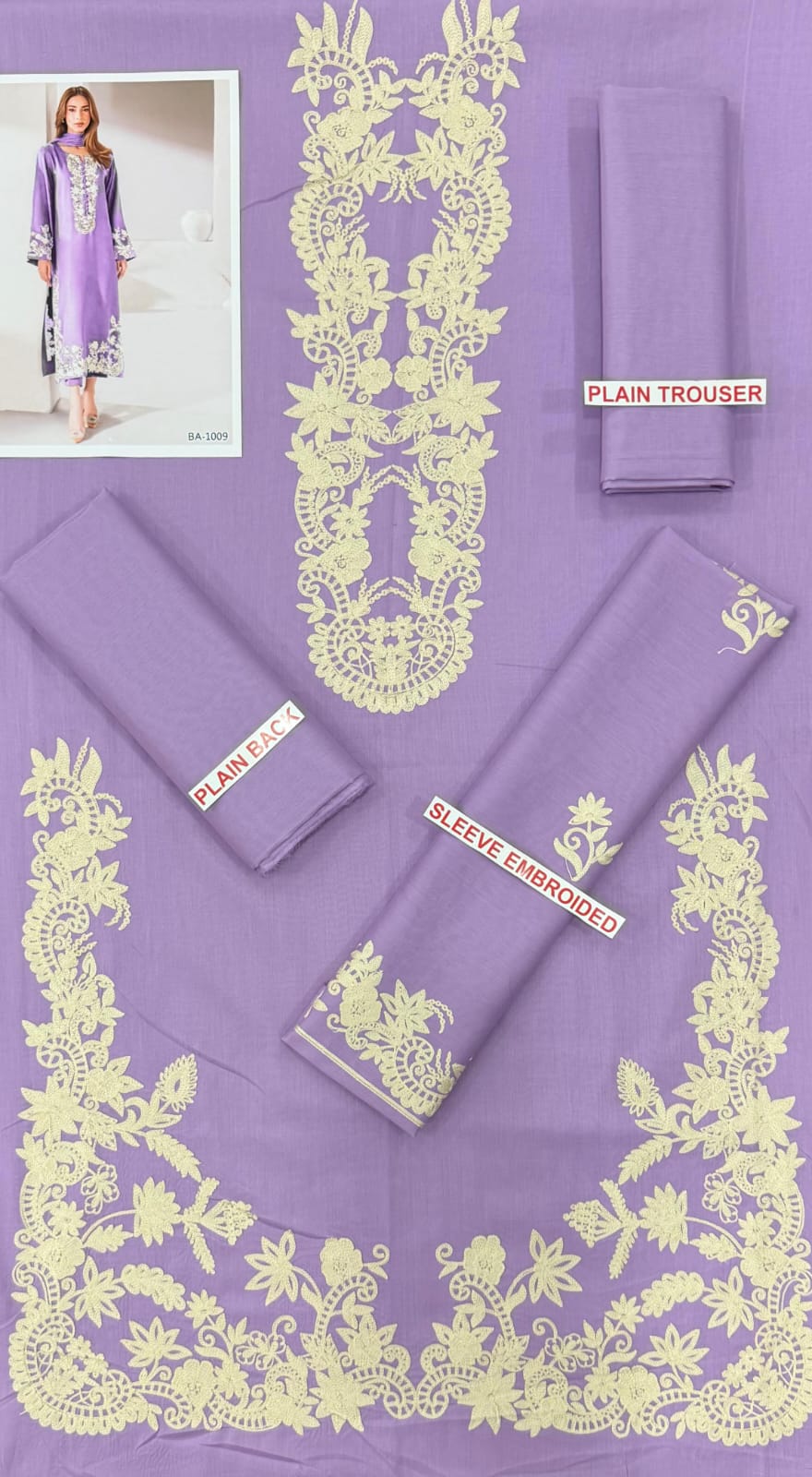 BATIK EMBROIDED LAWN 2PC