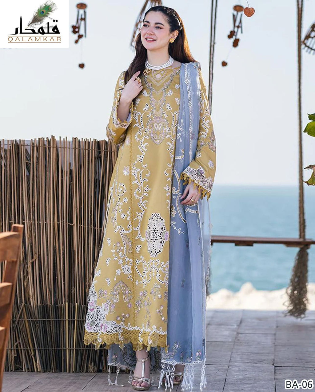 QALAMKAR EMBROIDED LAWN 3PC